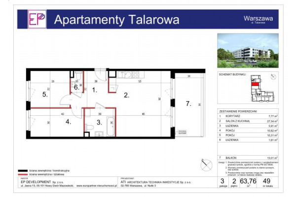 Warszawa, Białołęka, Tarchomin, Modlińska, 3 pokoje/Apartamenty Talarowa/miejsce postojowe